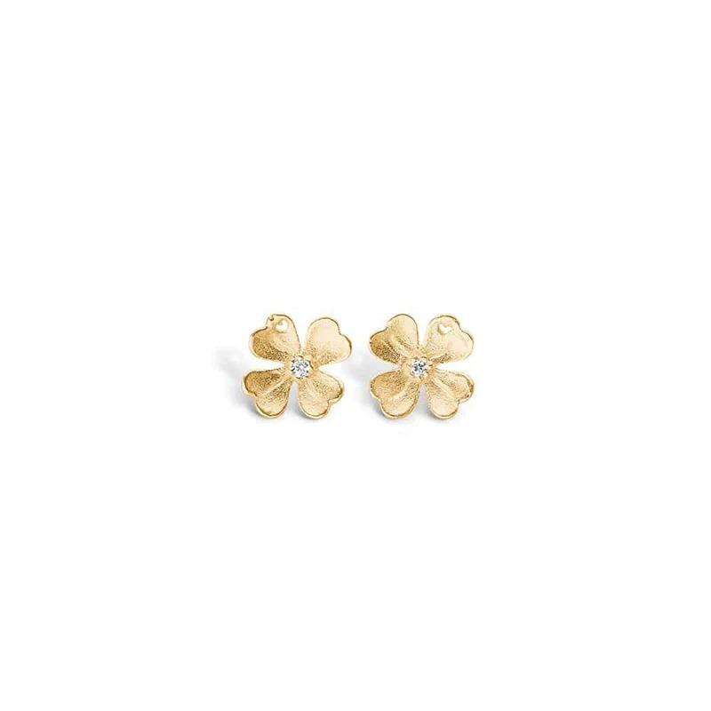 Firkløver 9 Karat Guld Fra Blossom Copenhagen - Blossom Øreringe  - 5713007069622