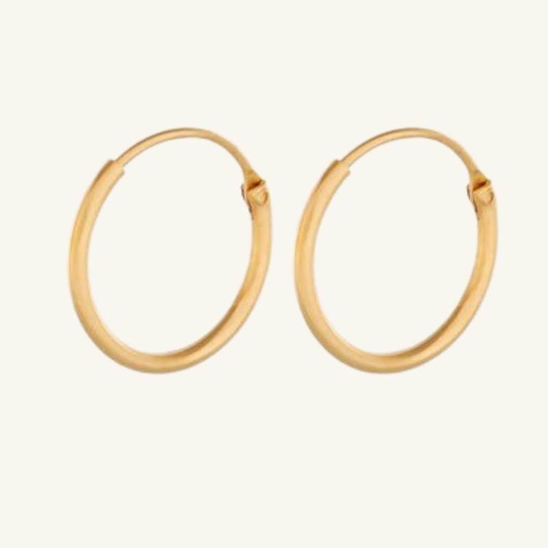 Forgyldte Micro Plain Hoops - Små Øreringe i Guld