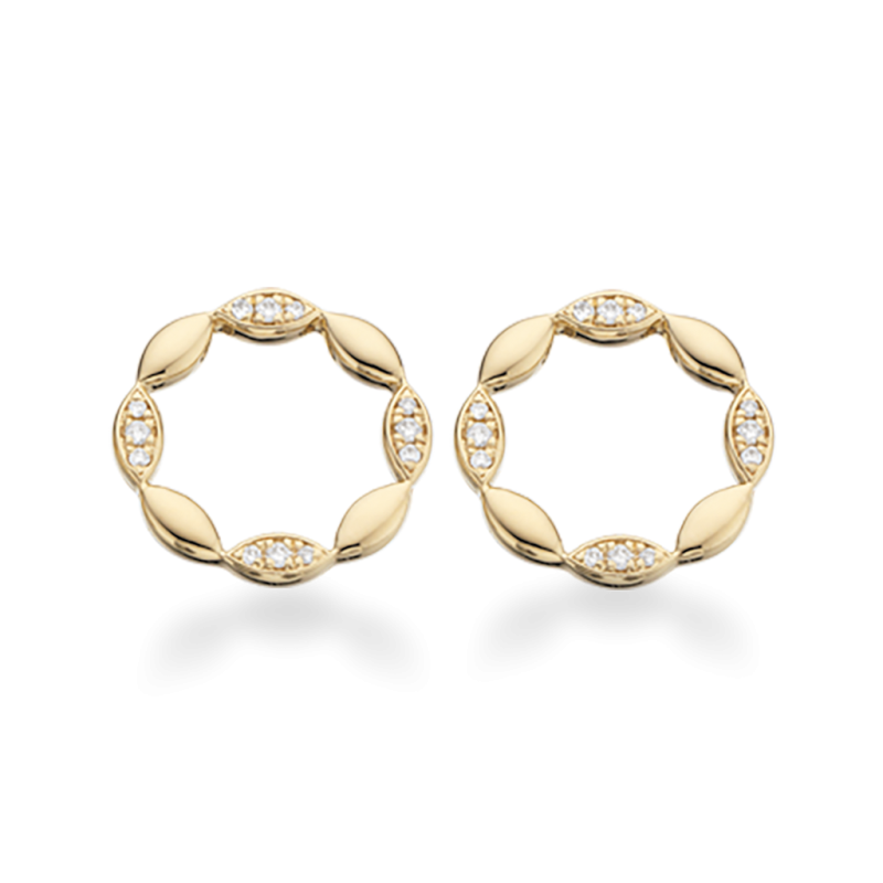 Scrouples Cirkel 14 Karat Guld Ørestikker Med Brillanter 0,10 Carat - Scrouples Ørestikkere  - 5704012414477