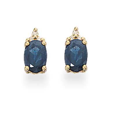 14 Karat Guld Ørestikker med Safir Diamanter - Scrouples
