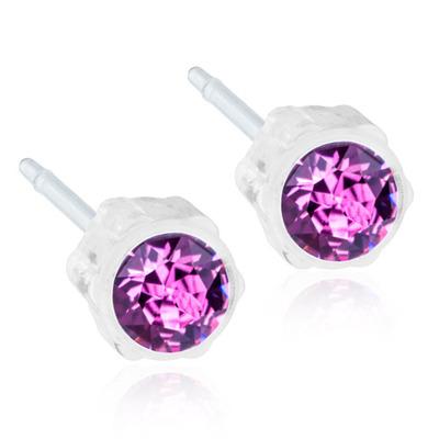 Blomdahl Amethyst Ørestikker Medicinsk Plastik - Blomdahl Øreringe  - 7330981150139