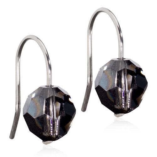 Bead Pendant Titanium Ørehængere Fra Blomdahl Med Krystal - Blomdahl Øreringe  - 7330981158579