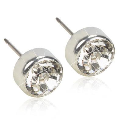 Bezel Titanium Ørestikker Fra Blomdahl Med Swarovski Krystaller - Blomdahl Ørestikkere  - 7330981156063