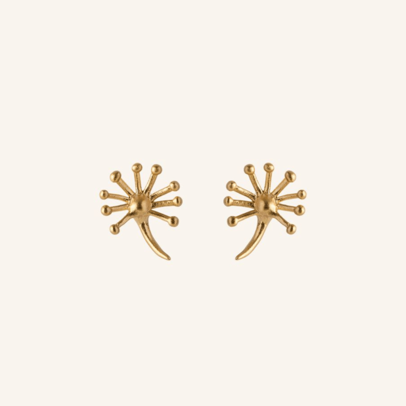 Dandelion Ørestikker i Guld - Elegante Frø Inspireret Design