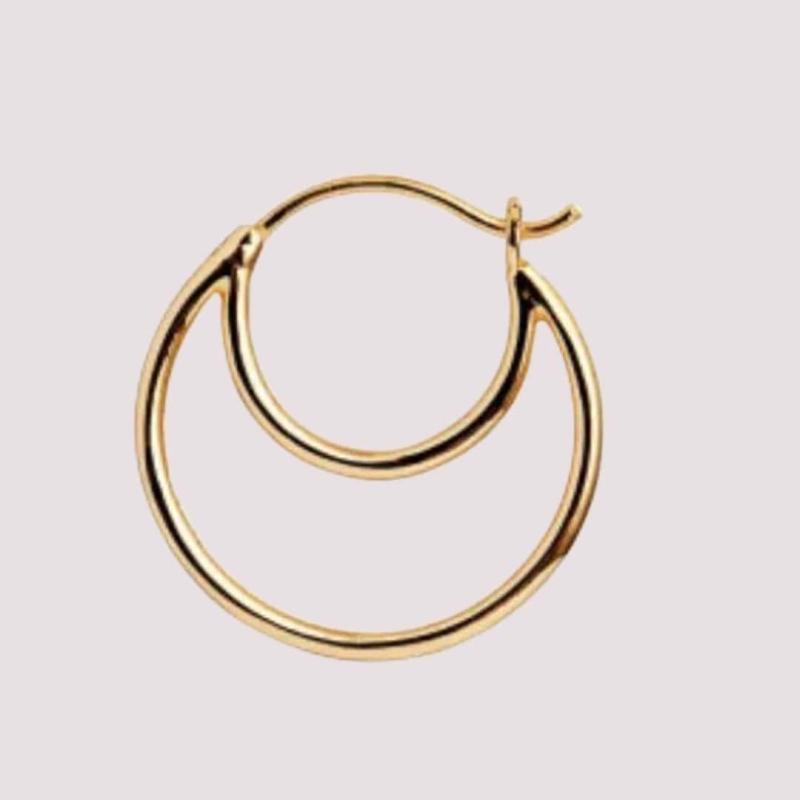 Guld Dobbelt Hoop Ørering - Stine A Smykker