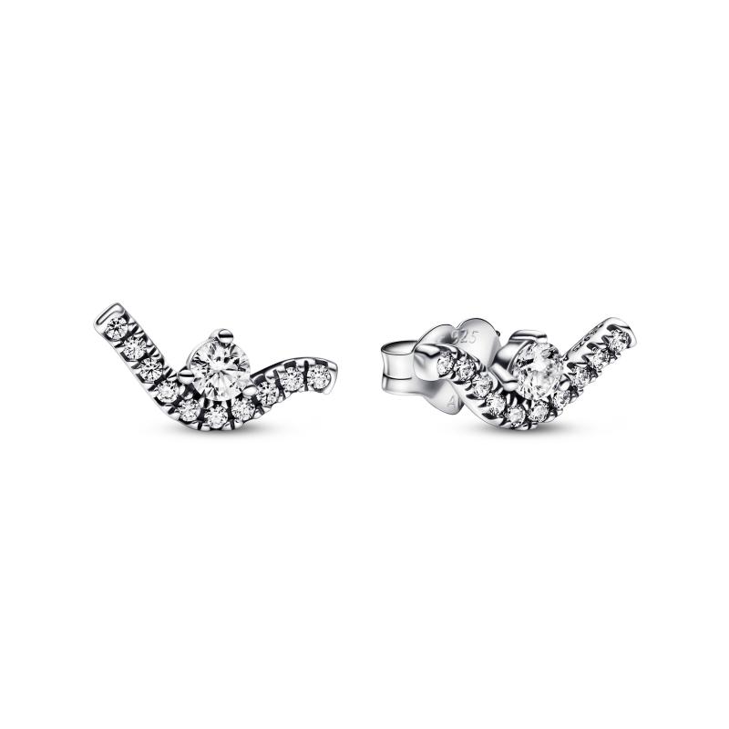 Pandora Bølge ørestikker Med Sten Zirkonia 292544c01 - Pandora Øreringe  - 1233690192758