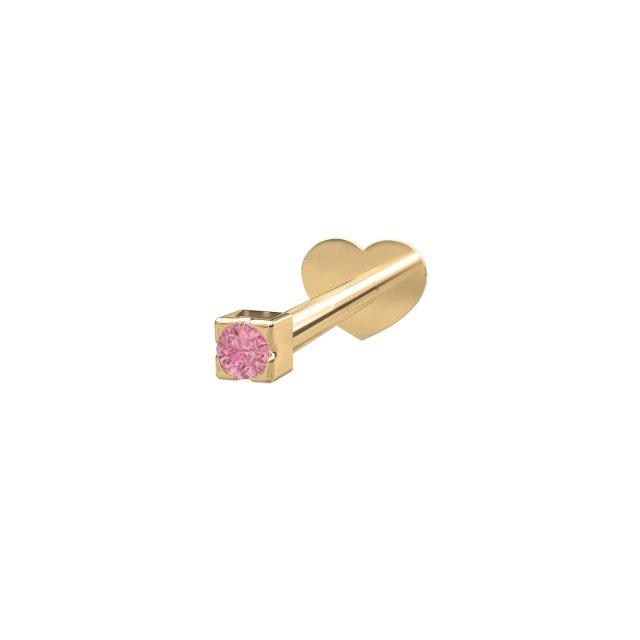 Nordahl Andersen Labret Pierce52 14 Karat Guld Ørering Med Pink Topaz - Øreringe  - 1288883041153
