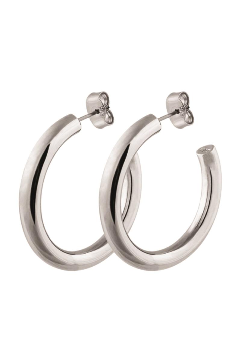 Dyrberg Kern Cirkula Sølv Øreringe - Klassisk Hoop Design
