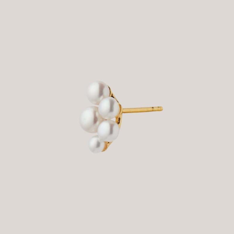 Bloom Berries Earring Single, Perle ørering Med 5 Perler Forgyldt - Stine A Øreringe  - 5712778021440