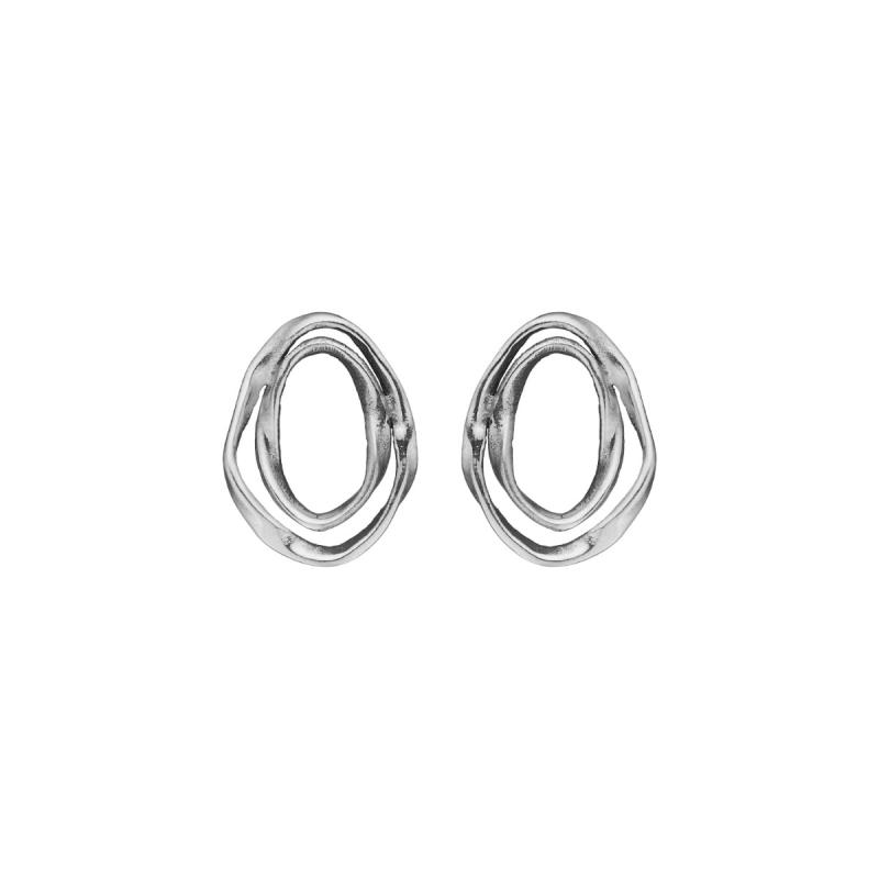 Birdie Lotus Oval Duo Small Sterling ølv - By Birdie Øreringe  - 5714929031599