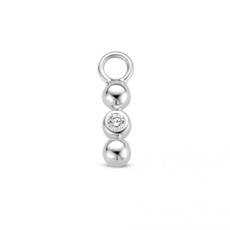 Spirit Icons Mala Drop 14 Karat Hvidguld Vedhæng Til Ørering Med Diamant 0,02 Carat - Spirit Icons Øreringe  - 5711524856527