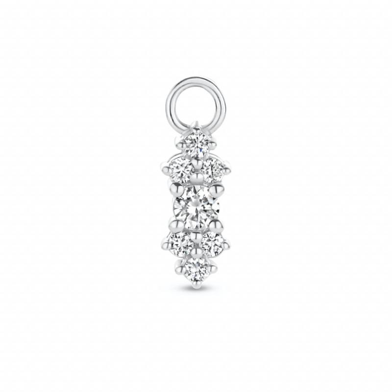 Vida Drop 14 Karat Hvidguld Vedhæng Til Ørering Fra Spirit Icons Med Diamanter 0,11 Carat - Spirit Icons Øreringe  - 5711524867172