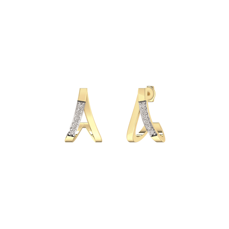14 Karat Guld Ørestikker Fra Støvring Design Med Brillanter 0,06 Carat - Øreringe  - 5707968454269