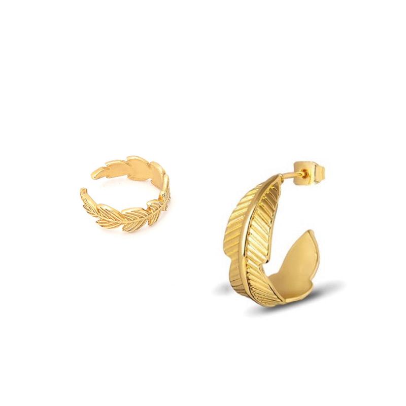 Doublefeather Earcuffs 2 Pak Forgyldt Spar 49 . - Øreringe