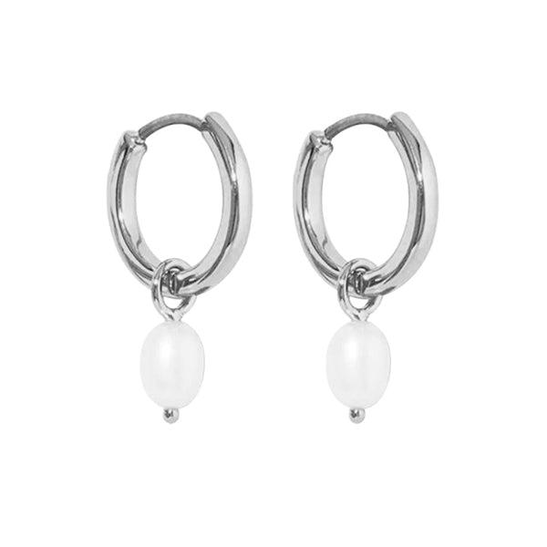Aida Hoops med Ferskvandsperler - Elegante Øreringe