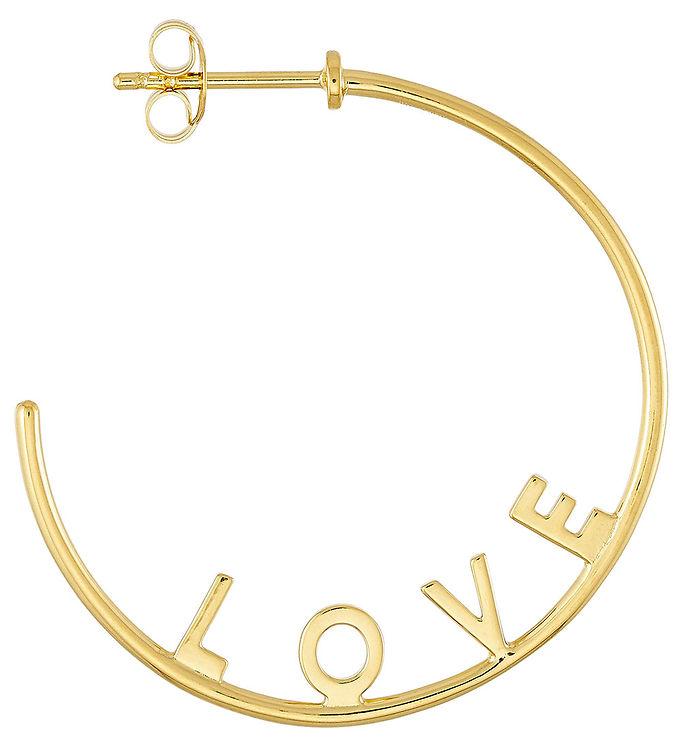 Metallic Design Letters Ørering 1 Stk. Love Hoop Guld - Design Letters Øreringe  - 5710498198855