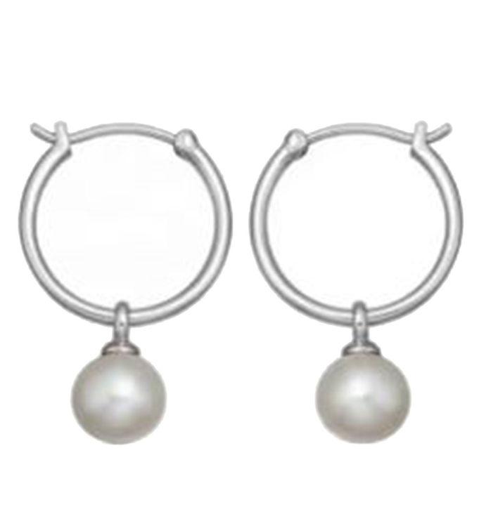 Metalliske Millavanilla Perle Hoops i Sølv – Øreringe!