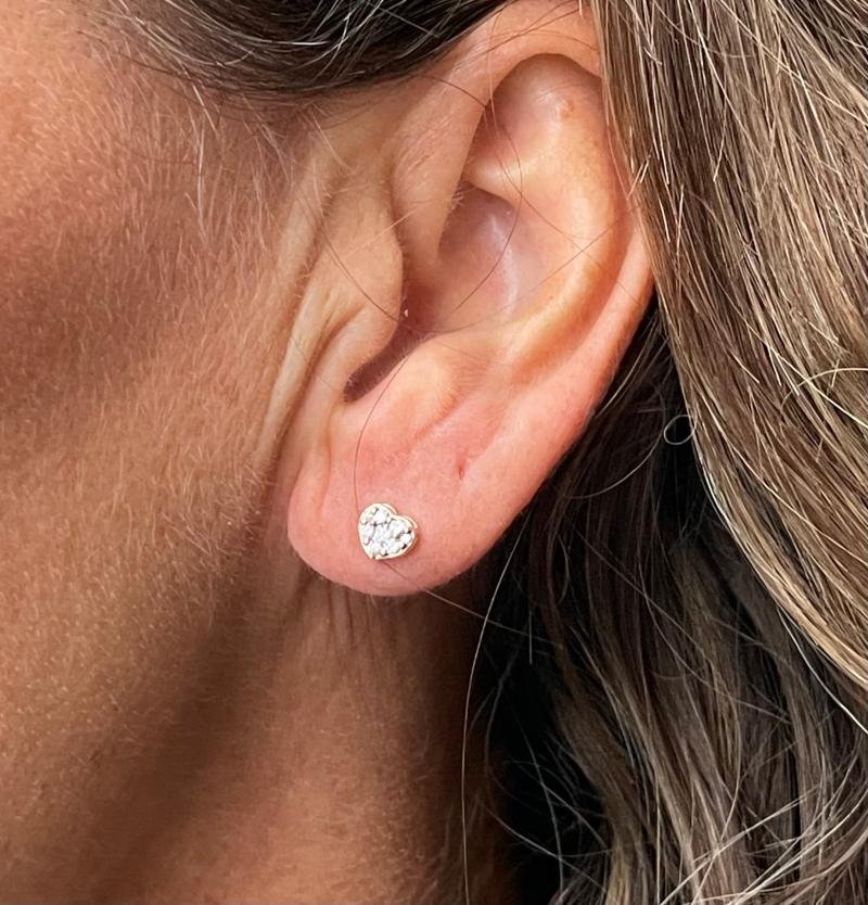 Blomster Jewellery 14kt Guld Hjerte ørestikker Med Diamanter Blgu54er - Ørestikkere  - 1233690219462