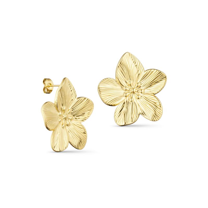 GULD Luna Blomster 18k Belagt - Leora Øreringe  - 1234567890108