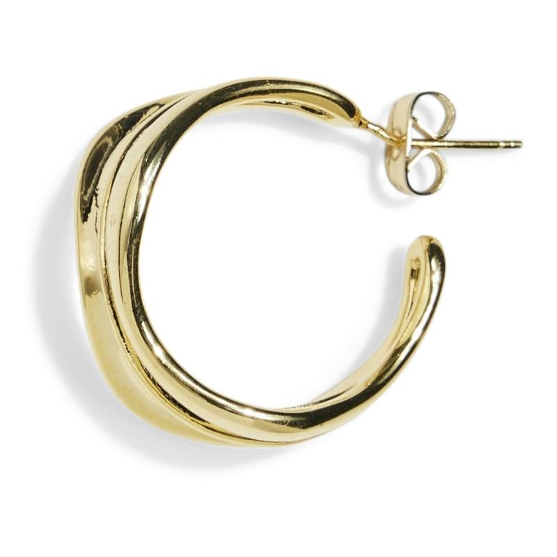 Pieces Guldfarvede Hoops Øreringe - Elegante Dameøreringe