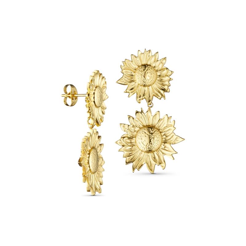 Guld Sunflower 18k Belagt - Leora Øreringe  - 1234567890121