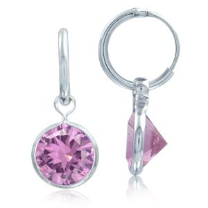 Med Pink Zirkonia Par - Øreringe