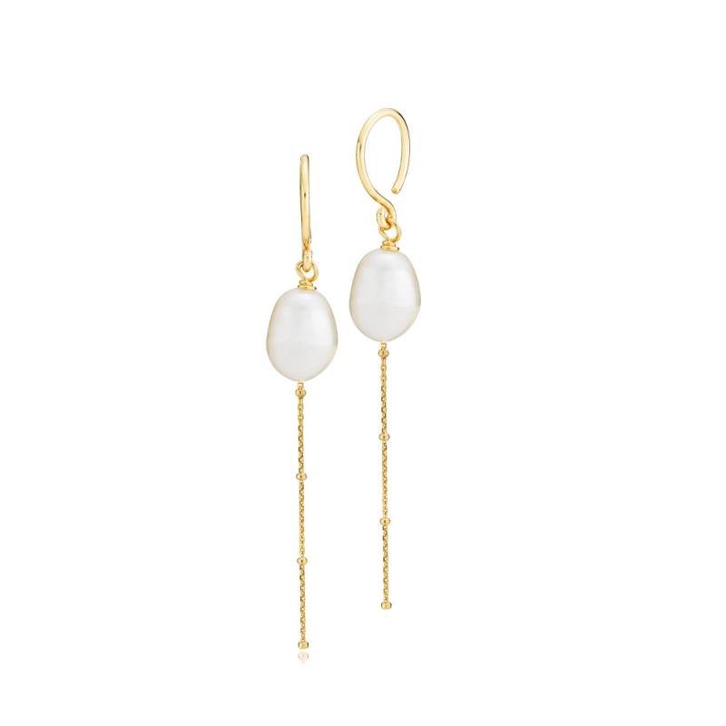 Guld Beach Hvid Forgyldt 1 Par - Sistie Øreringe  - 5710143093641