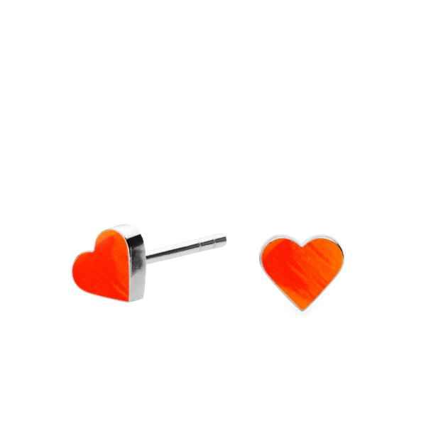 Scherning Sign Heart Neon Orange Sterling ølv Ørestikker - Scherning Øreringe  - 1500000001791