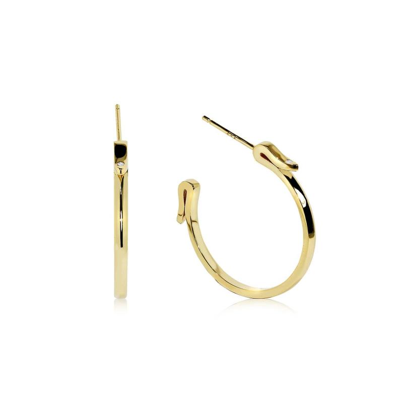 Elegante Equestrian Gold Hoops Øreringe i Forgyldt Sølv