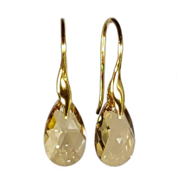 Facet Drop øreringe med Swarovski krystaller i guld