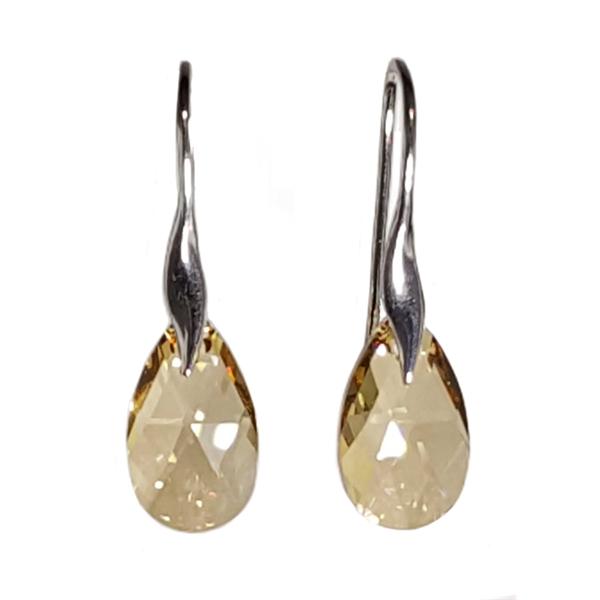 Facet Drop øreringe med Swarovski krystaller i guld