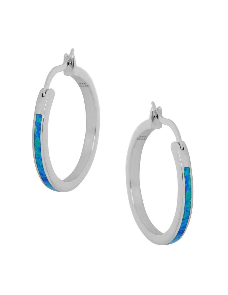 Chania Opal øreringe Med 925 Sterling ølv & Rhodium Belægning - Opalsmykker.dk Øreringe
