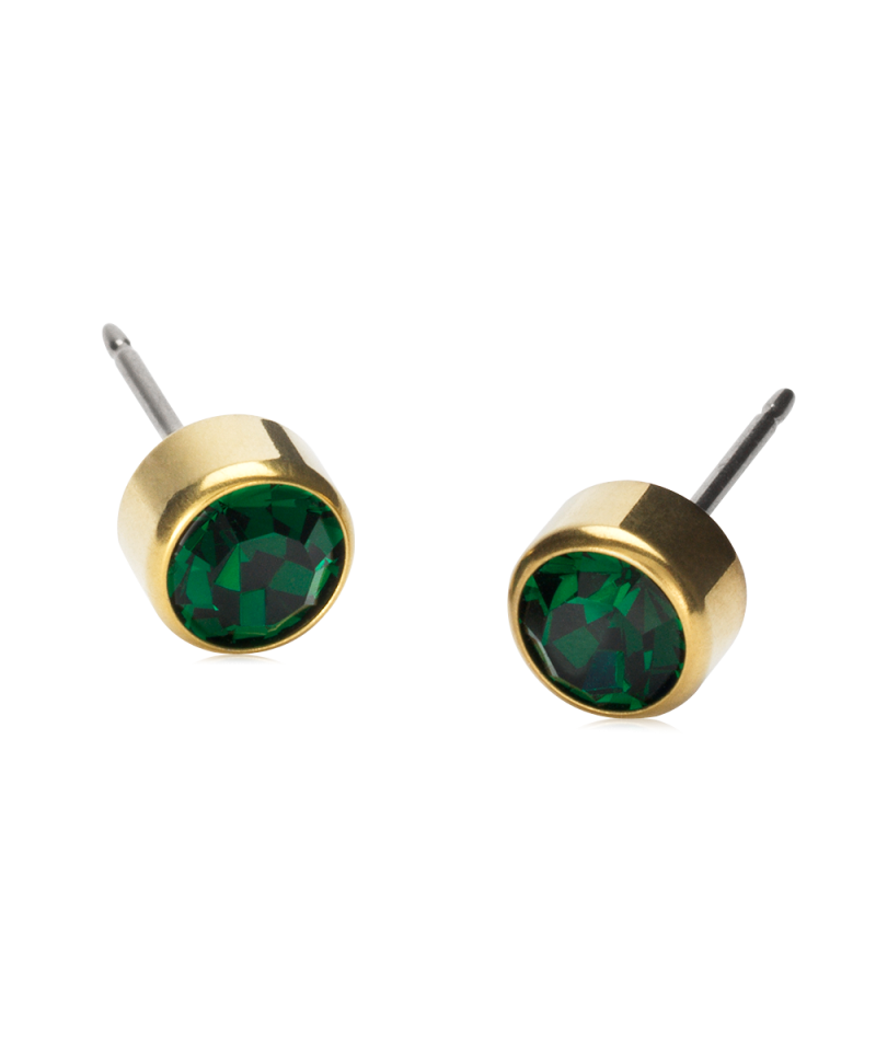 Bezel Emerald Titanium Fra Blomdahl 15 1309 15 - Blomdahl Øreringe  - 7330981531983