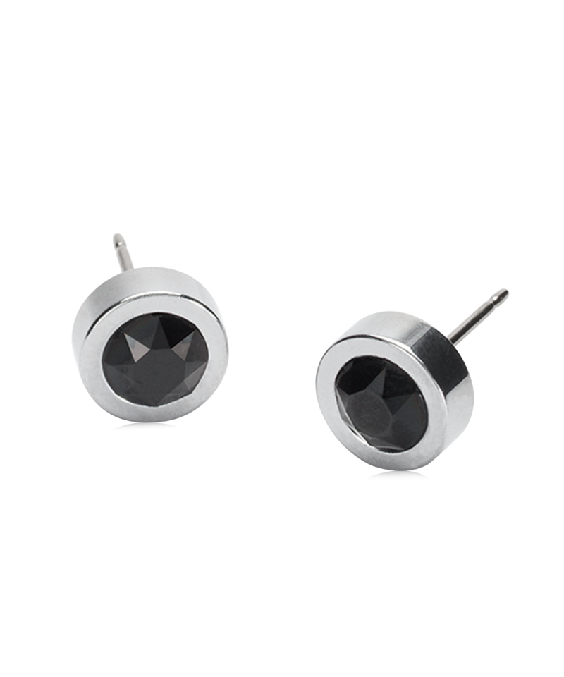 Bezel Grand Sort Titanium Øreringe fra Blomdahl