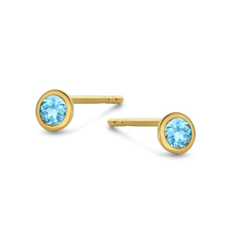 Spirit Icons Sky 14 Karat Guld Ørestikker Med Swiss Blue Topas - Spirit Icons Ørestikkere  - 1255550408427