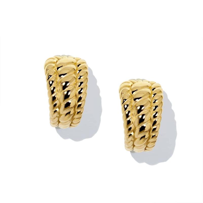Bredde Guld Øreringe - Bold Brede Statement Design
