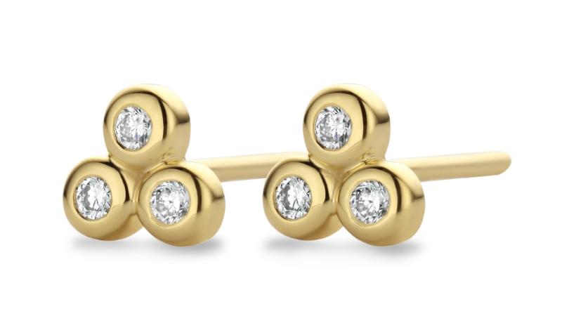 Spirit Icons Triangle 14 Karat Guld Ørestikker med Diamanter
