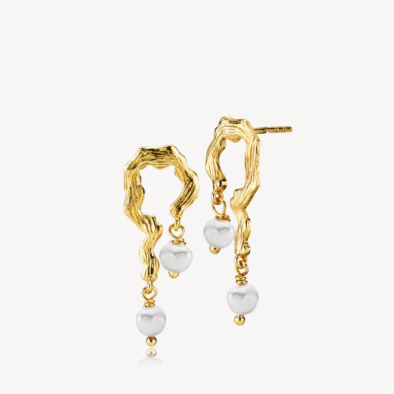 Guld Øreringe med Ferskvandsperler - Elegant Smykke Must-Have