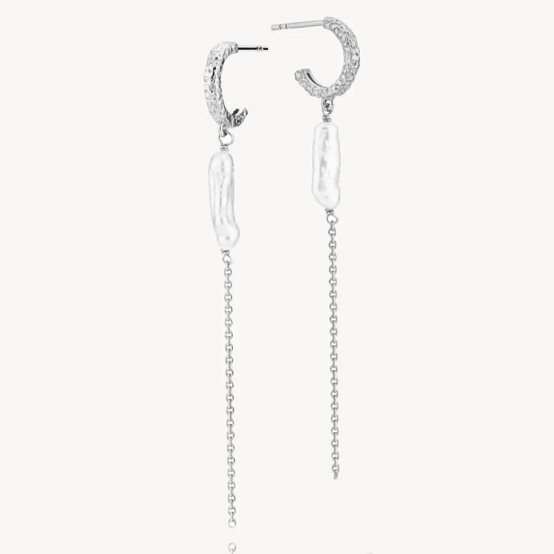Beach Sterling ølv Ørestikker Fra Sistie Med Ferskvandsperle - Sistie Øreringe  - 5710143100486