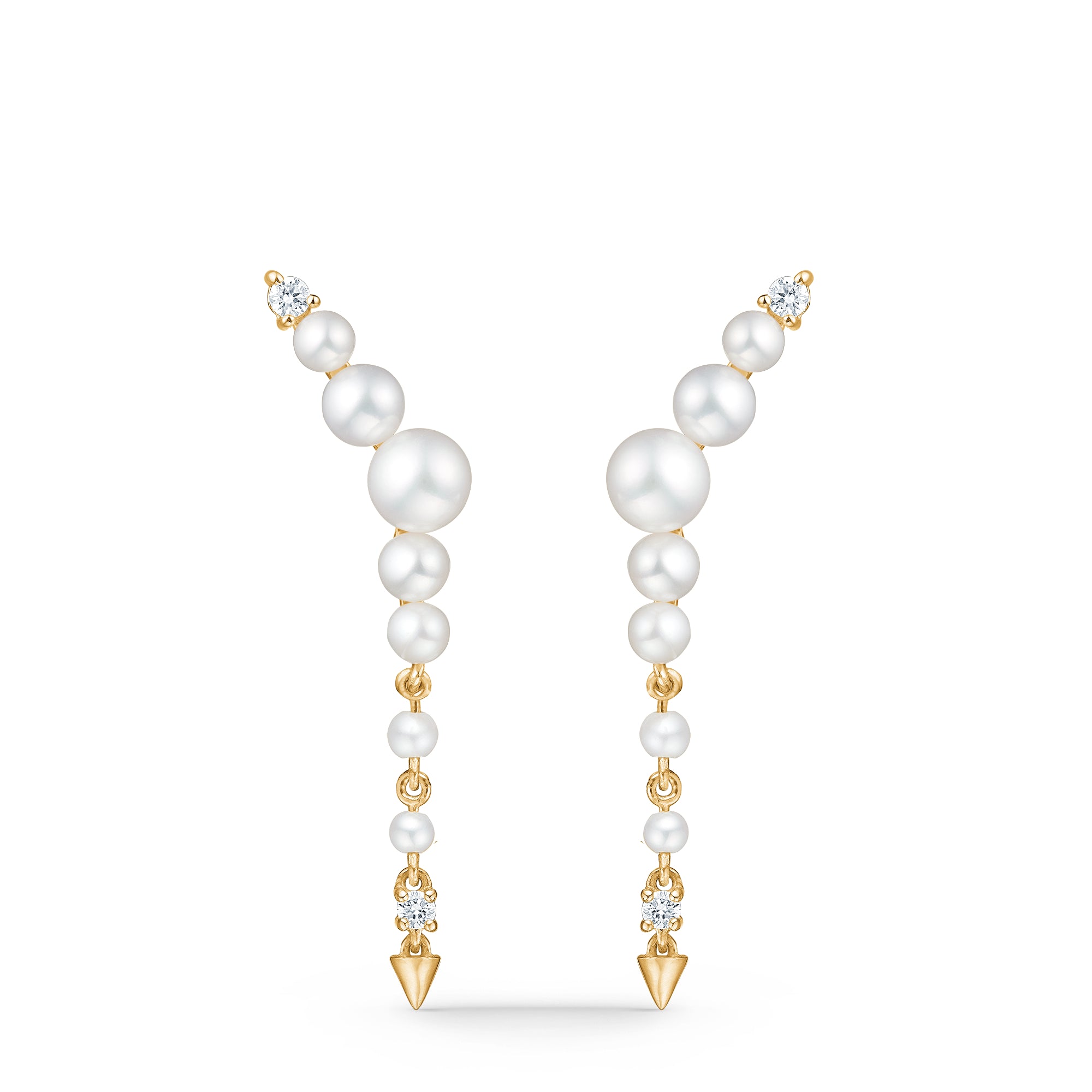 Mads Unicorn 14kt øreringe Med Diamant Perler 1513073 - Mads Z Øreringe  - 1233690214955