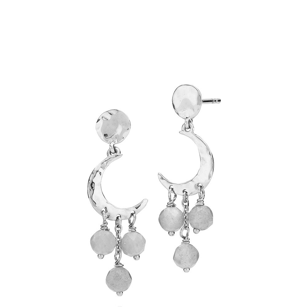 Izabel Camille Mie Moltke The Moon Sterling Sølv Med Grå Månesten - Izabel Camille Øreringe  - 5710143094419