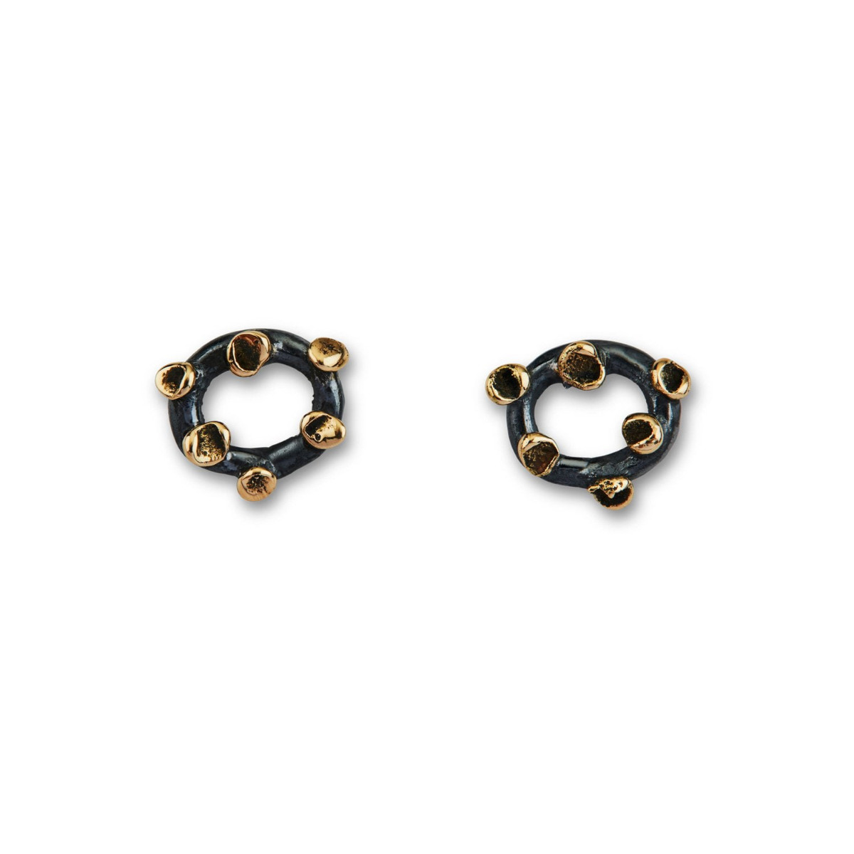 Birdie Orbits Plain Sterling Sølv Ørestikker Med Karat Guld - By Birdie Øreringe  - 1255550382031