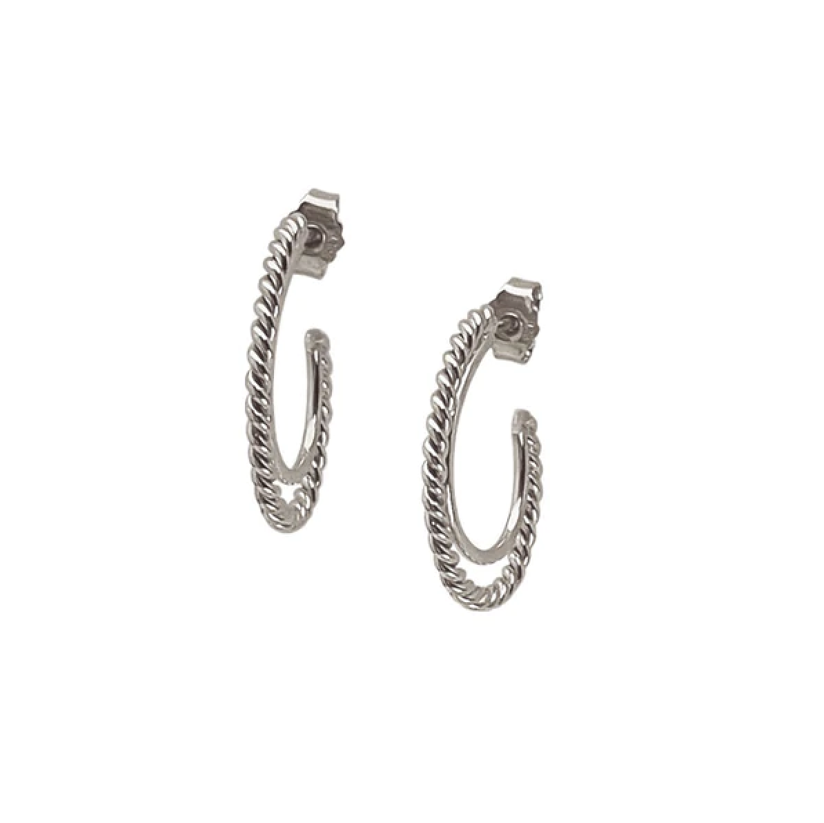 Heiring Braided Creol Rhodineret Sølv 04rh - Heiring Øreringe  - 5712773148838