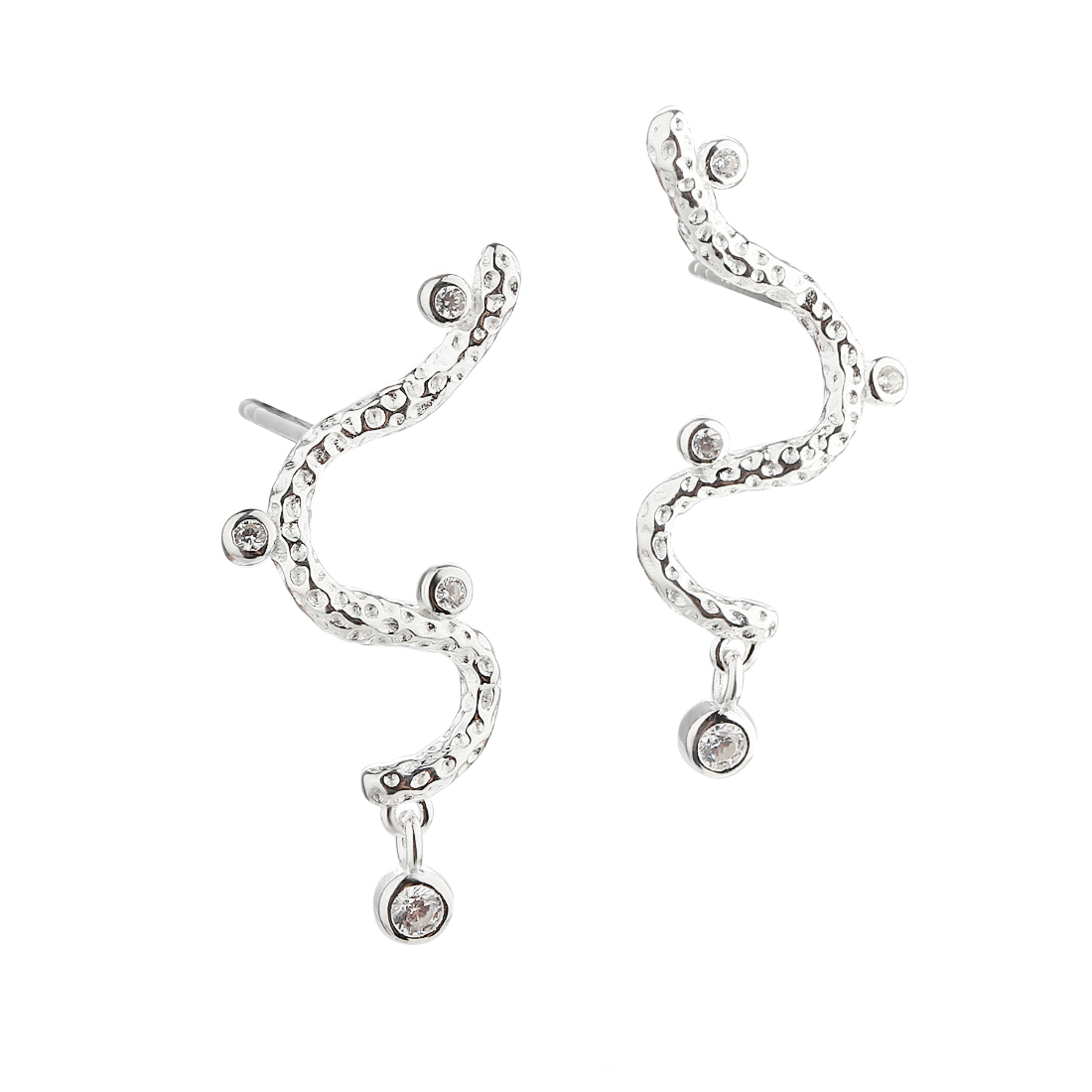 Barbara Snake Silver - Aqua Dulce Øreringe  - 5740013854256
