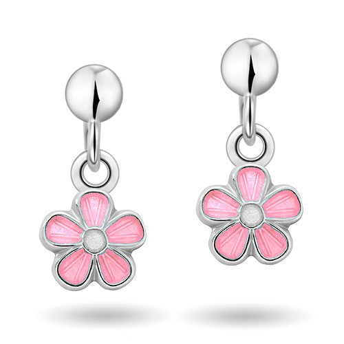 Hvid Piaampper Blomster ørering Med Pink Emalje 90000601 - Pia&per Øreringe  - 1233690117522