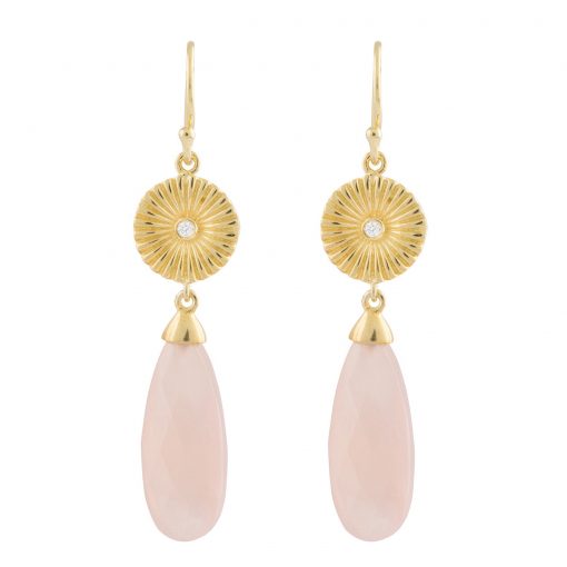 Pink Lene Visholm E1314fg Forgyldt Med Calcedon - Lene Visholm Øreringe  - 1233690096315
