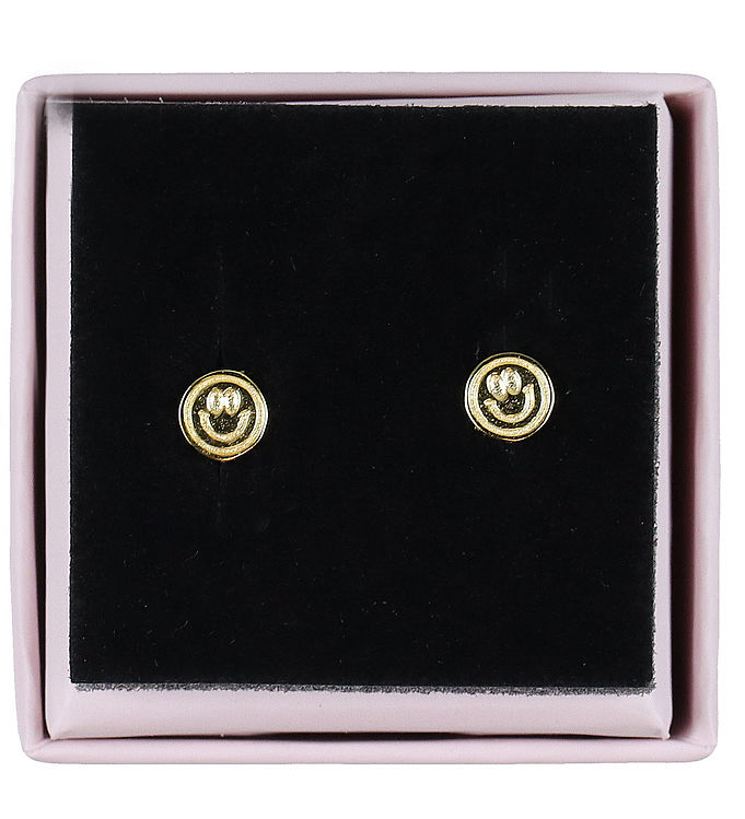 Gul/Metallic Millavanilla Smiley Guld - Millavanilla Øreringe  - 5745000111145