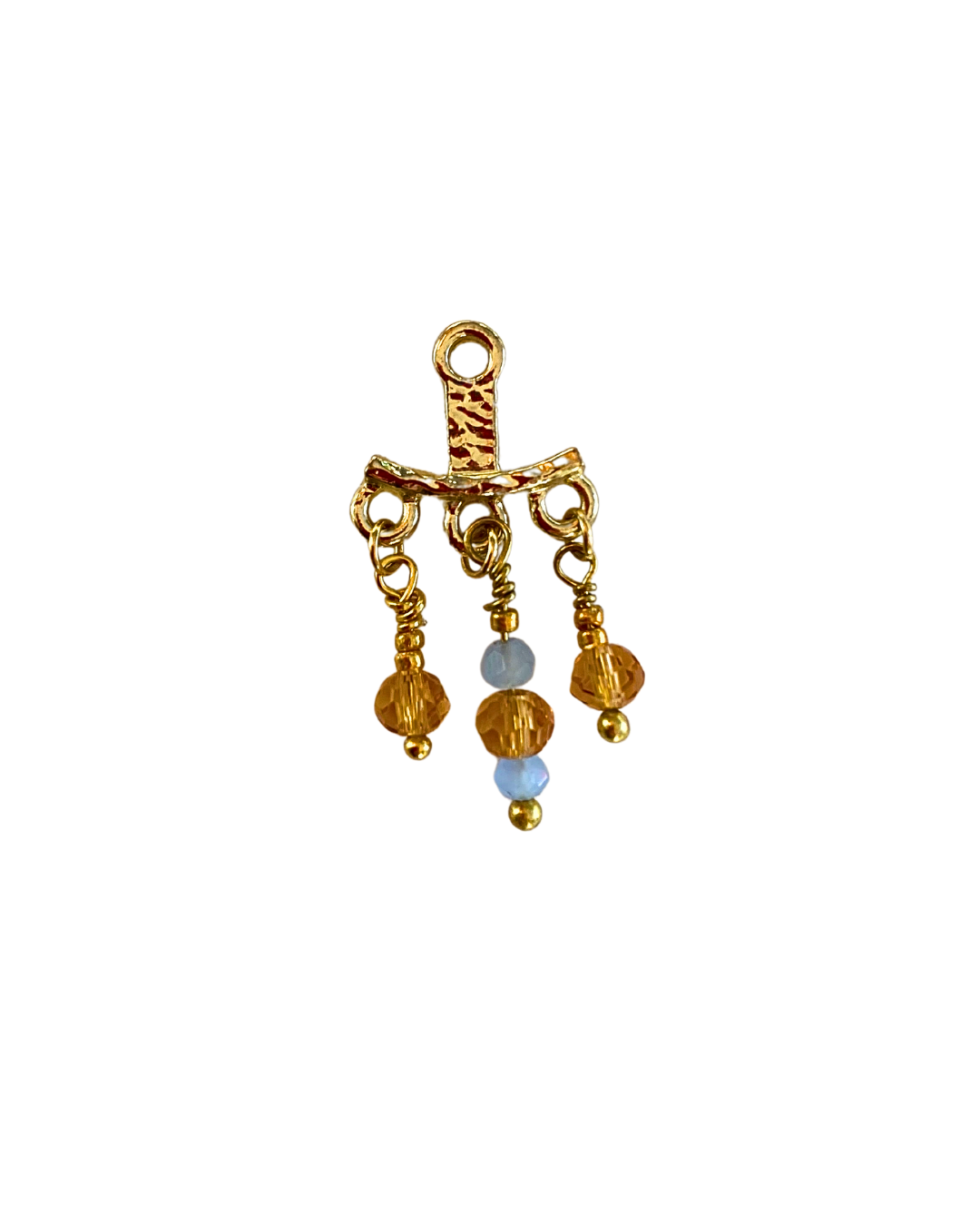 Billie Behind Ear Earring ørering Med Blå Perler Enkelt - Lilu Studio Øreringe