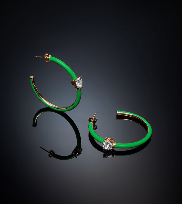 Grøn Chiara Ferragni Love Parade Green - Øreringe  - 8033288977742