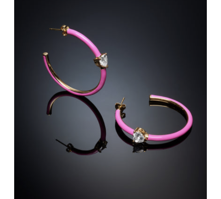 Pink Chiara Ferragni Love Parade Enamel 40mm - Øreringe  - 80332888977711